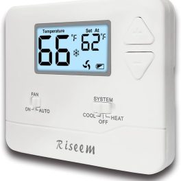 NonProgrammable Thermostat for Home, Single-Stage Systems,Digital Energy-Saving Thermostat,1 Heat/1 Cool, Easy DIY Install,White Backlight